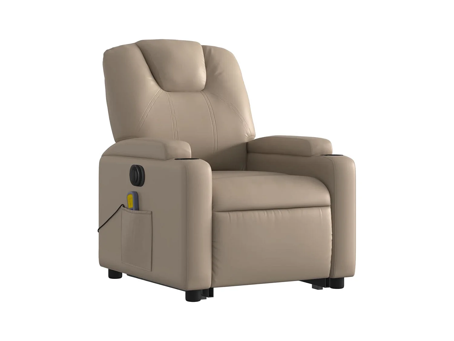 Fauteuil inclinable massant électrique cappuccino similicuir