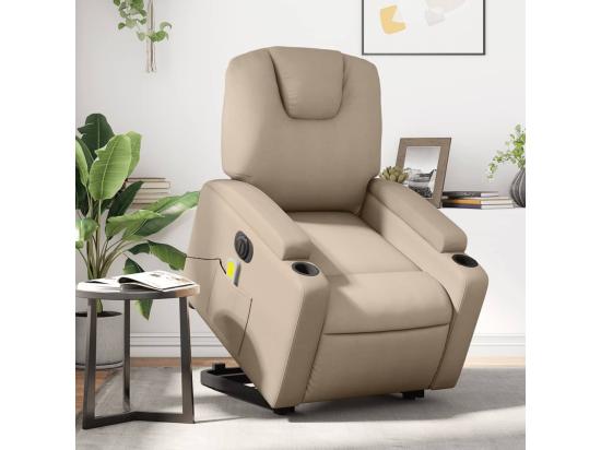 vente unique Fauteuil inclinable massant électrique cappuccino similicuir