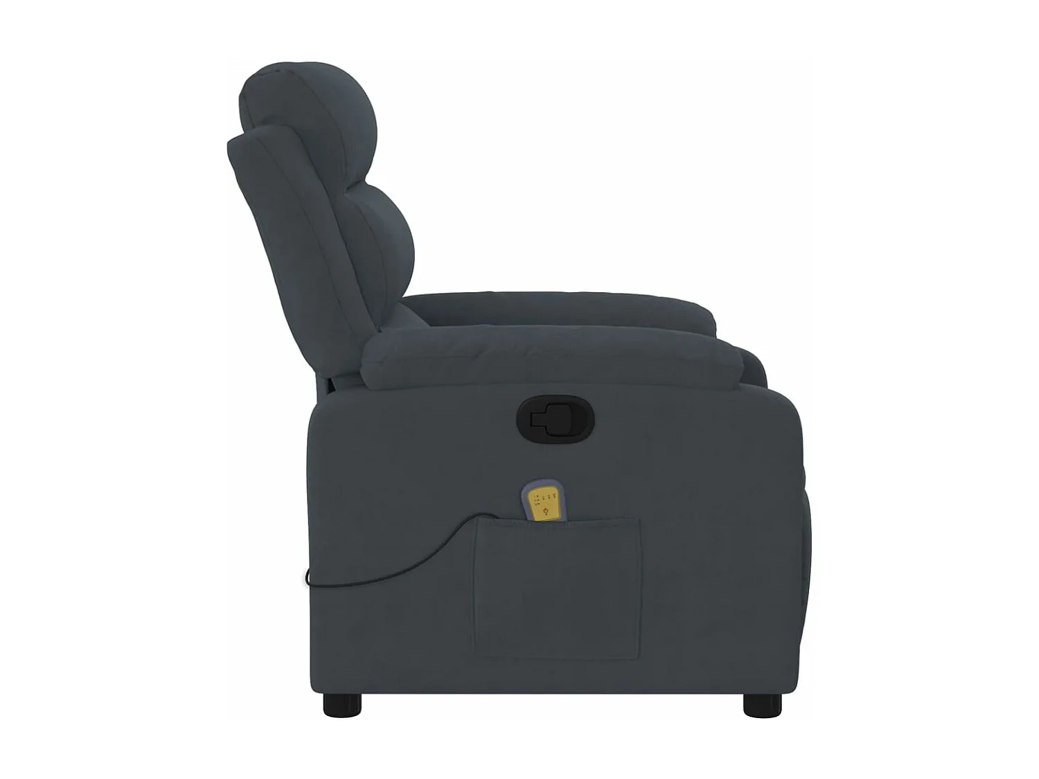 Fauteuil massant inclinable gris foncé velours