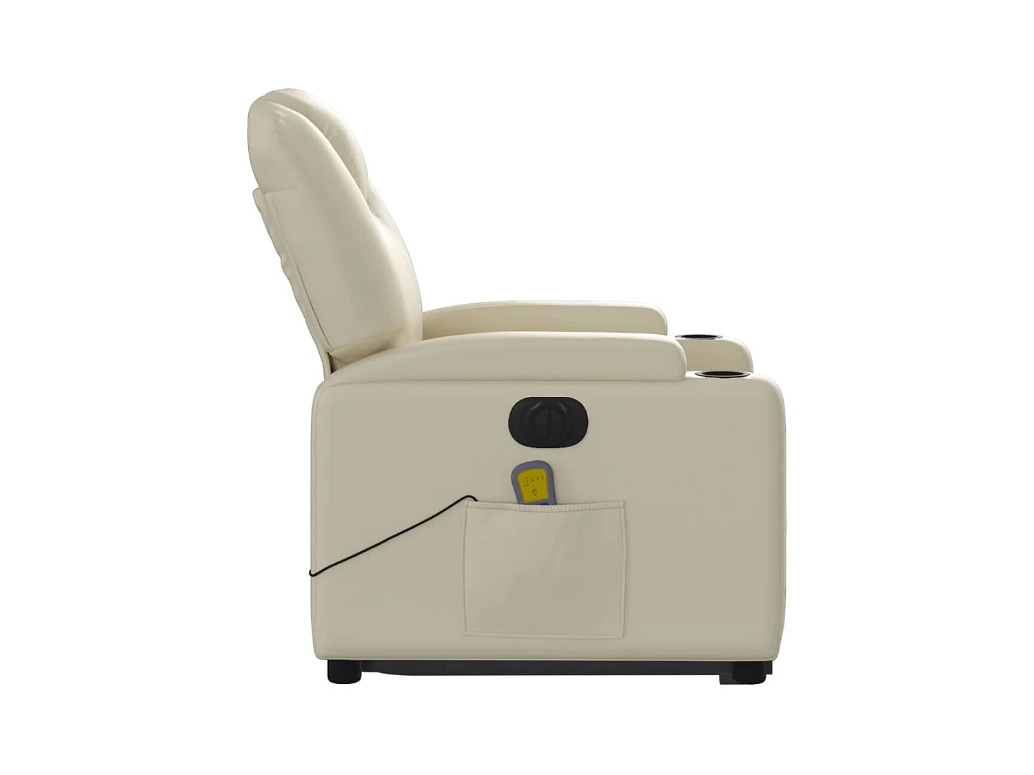Fauteuil inclinable massant électrique crème similicuir