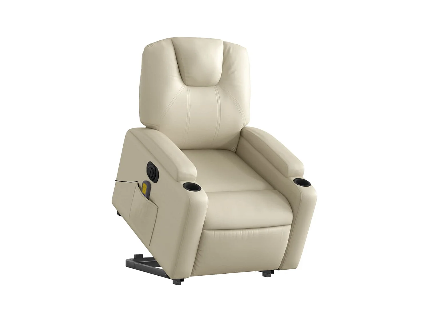 Fauteuil inclinable massant électrique crème similicuir