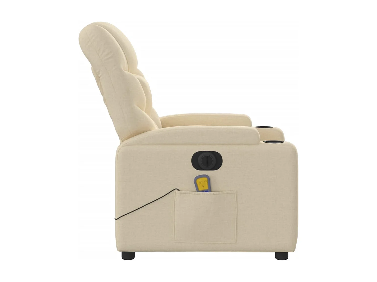 Fauteuil inclinable massant électrique crème tissu