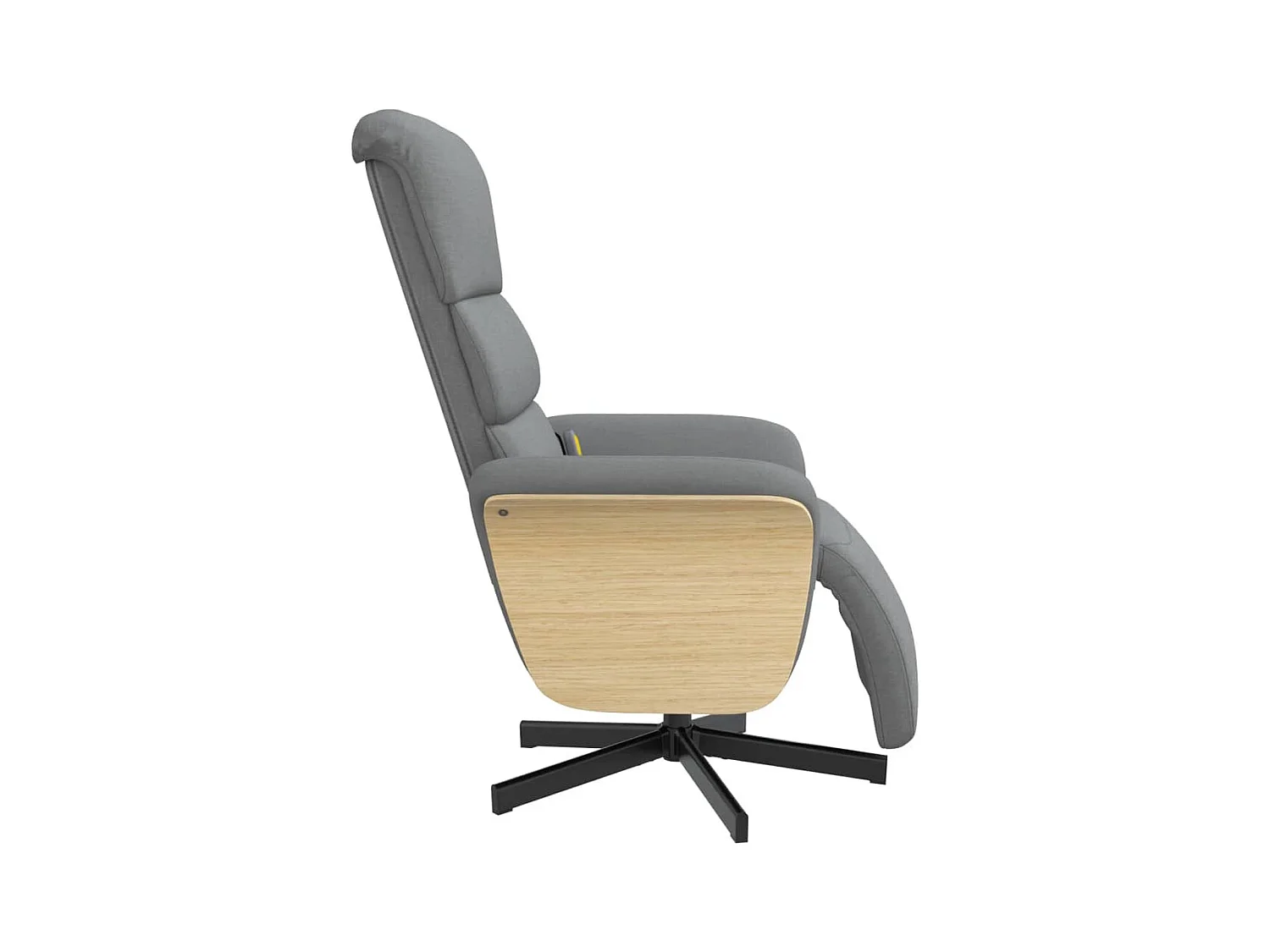 Fauteuil inclinable massant et repose-pieds gris clair tissu