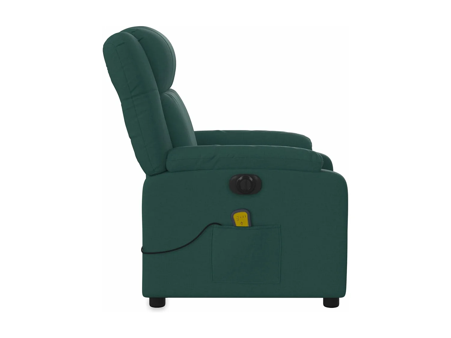 Fauteuil massant inclinable électrique Vert foncé Tissu