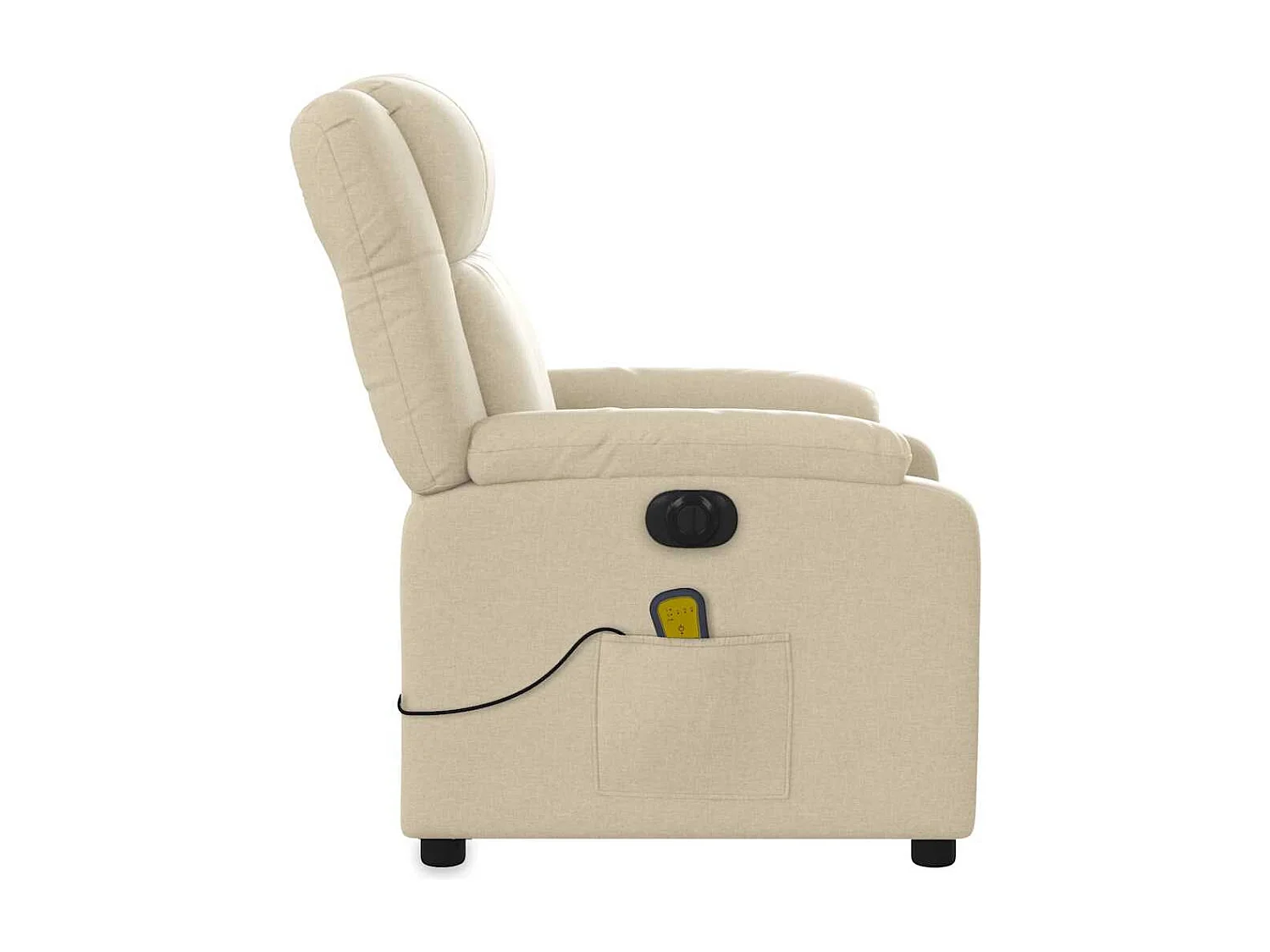 Fauteuil inclinable massant électrique crème tissu