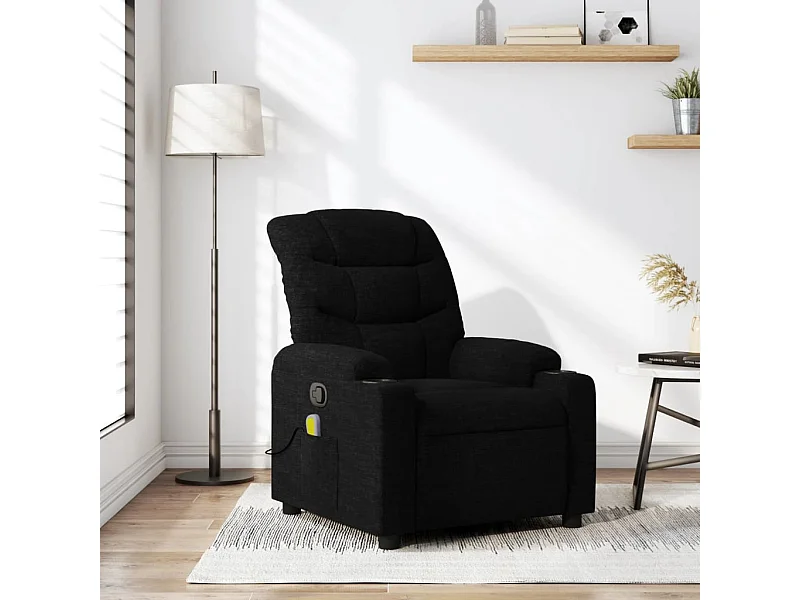 Fauteuil massant inclinable Noir Tissu