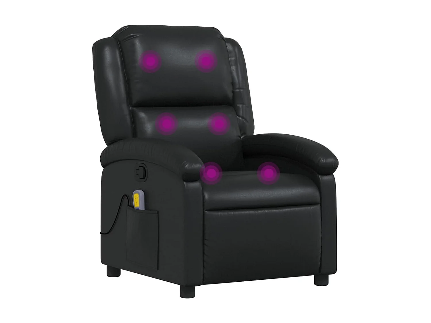 Fauteuil massant inclinable Noir Similicuir