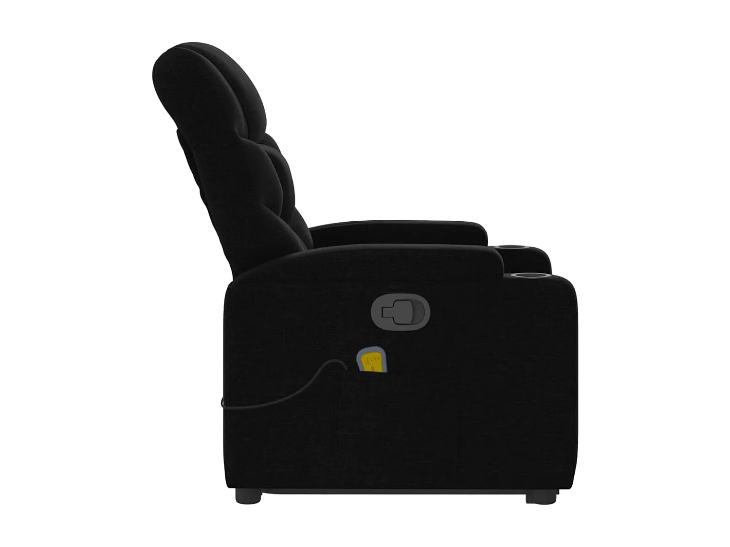 Fauteuil massant inclinable Noir Tissu