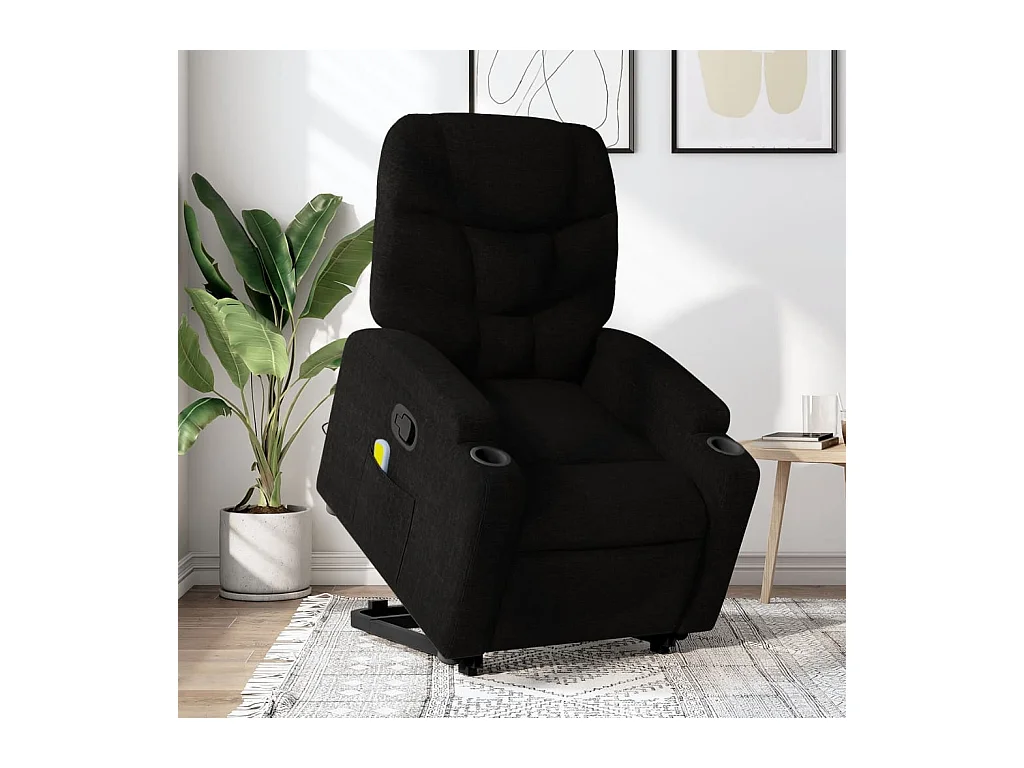 Fauteuil massant inclinable Noir Tissu