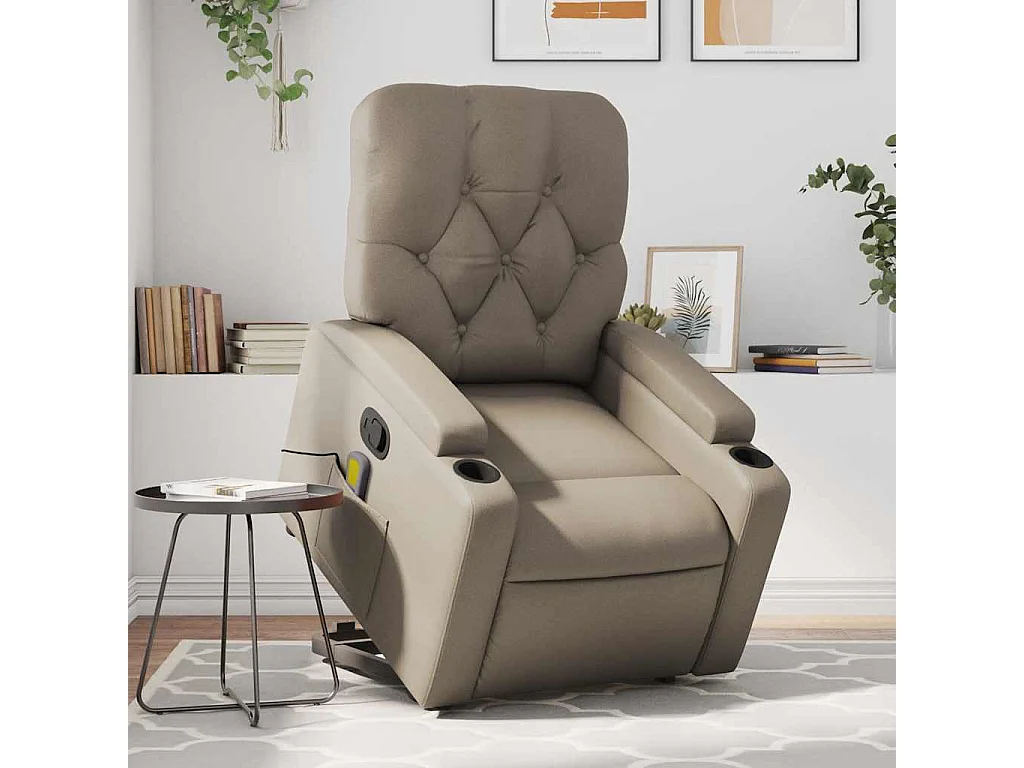 Fauteuil inclinable massant Cappuccino Similicuir