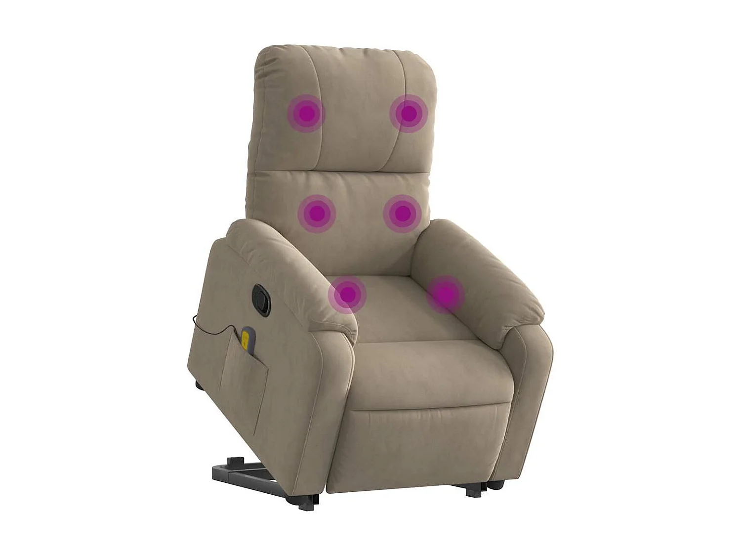 Fauteuil inclinable massant taupe tissu microfibre