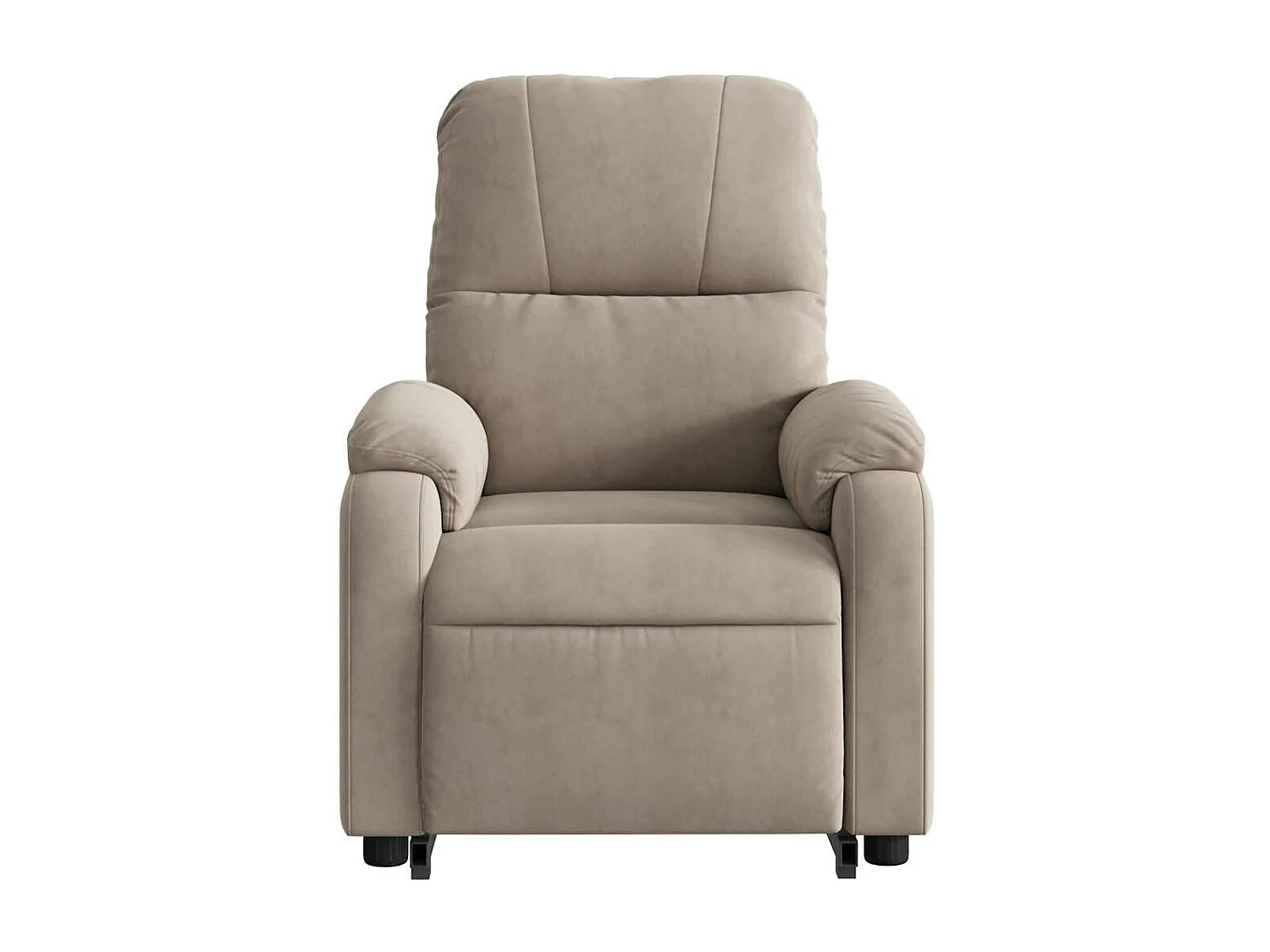 Fauteuil inclinable massant taupe tissu microfibre
