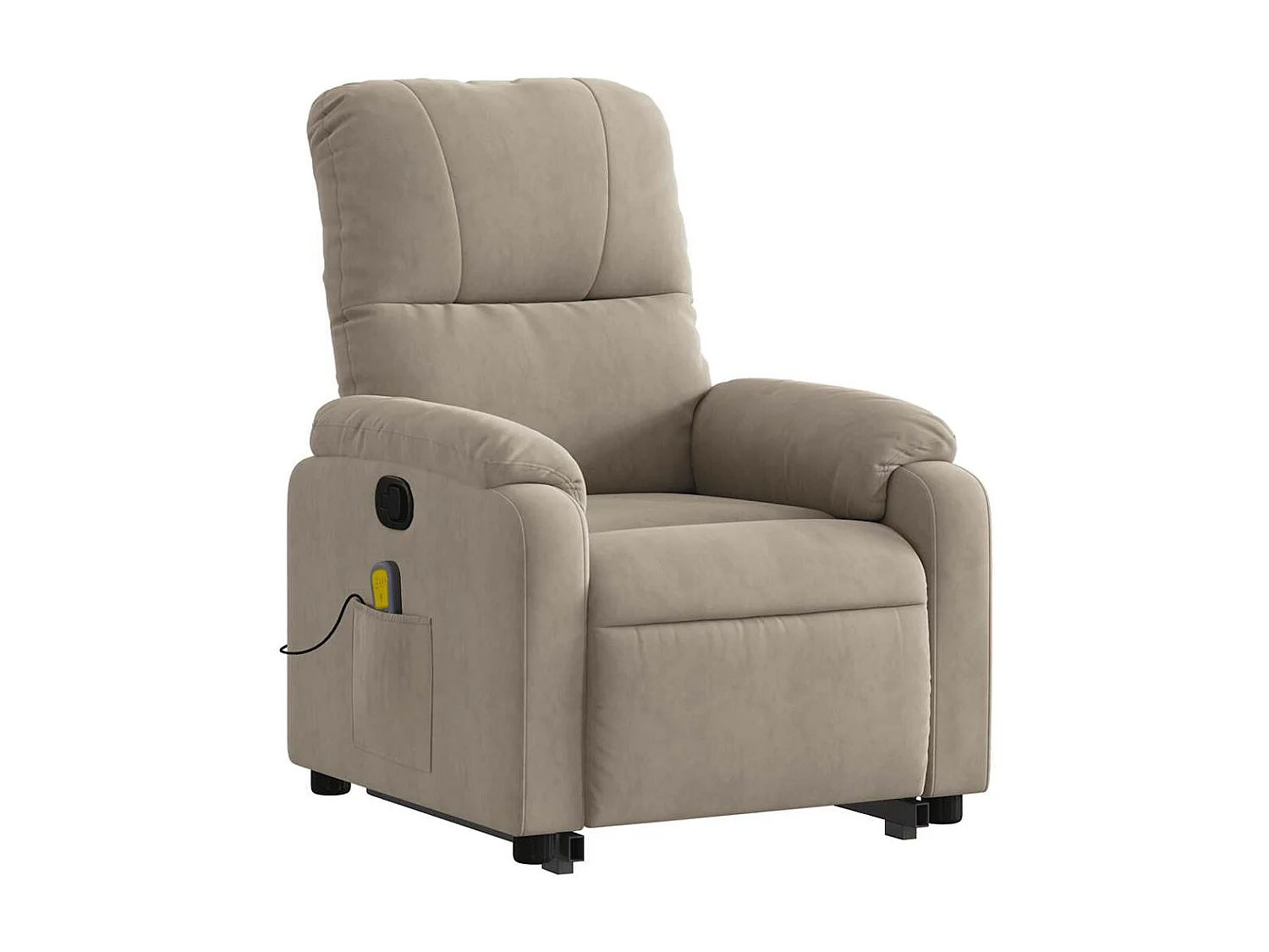 Fauteuil inclinable massant taupe tissu microfibre