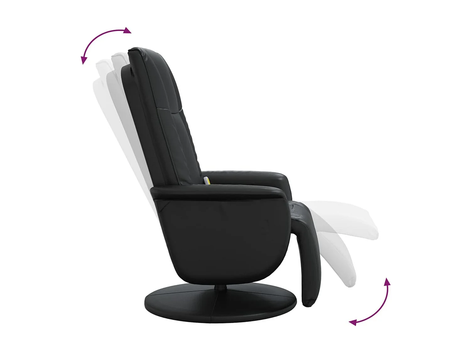 Fauteuil inclinable massant repose-pieds noir similicuir