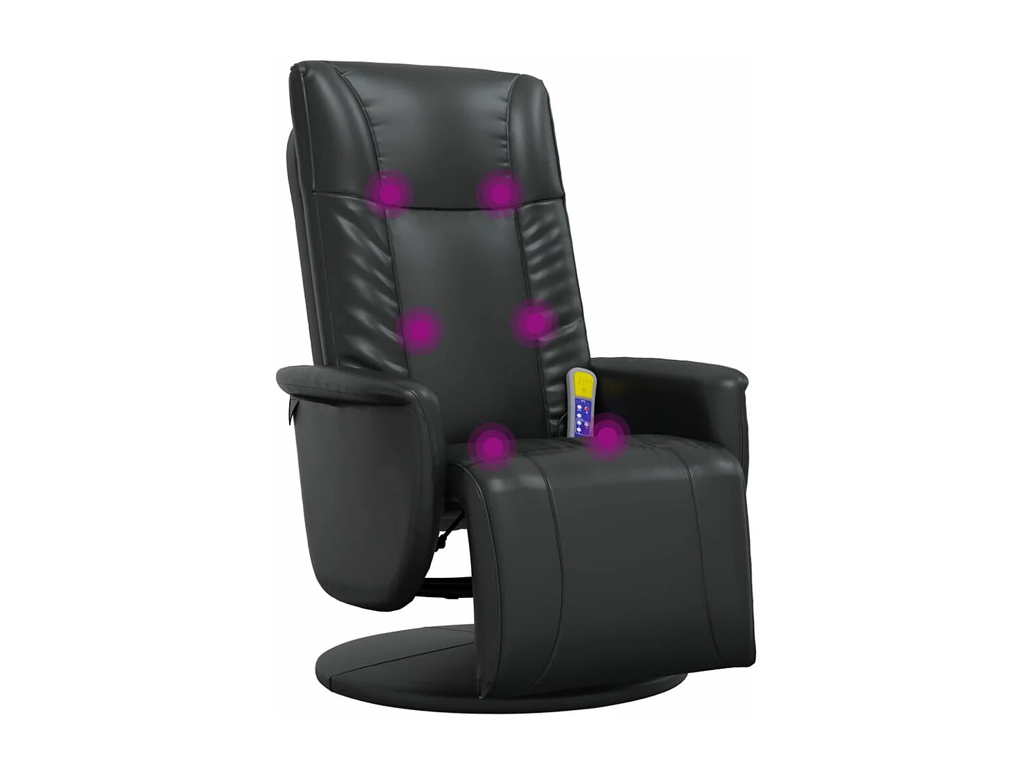 Fauteuil inclinable massant repose-pieds noir similicuir