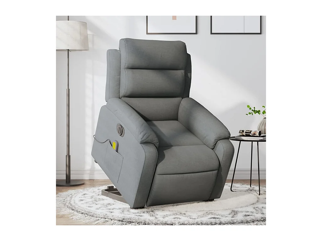 Fauteuil inclinable massant électrique Gris foncé Tissu