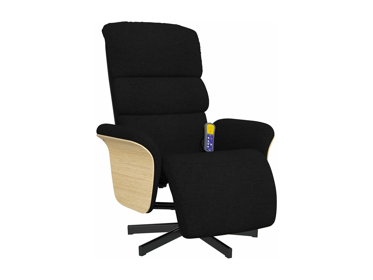 Fauteuil inclinable massant avec repose-pieds noir tissu