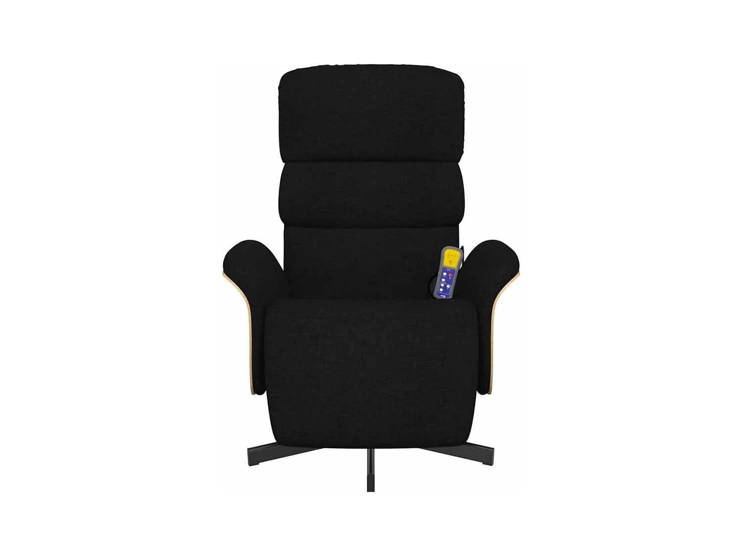 Fauteuil inclinable massant avec repose-pieds noir tissu