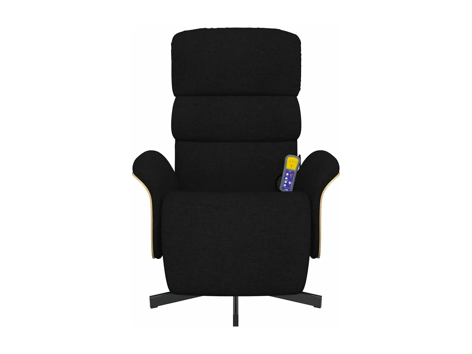 Fauteuil inclinable massant avec repose-pieds noir tissu