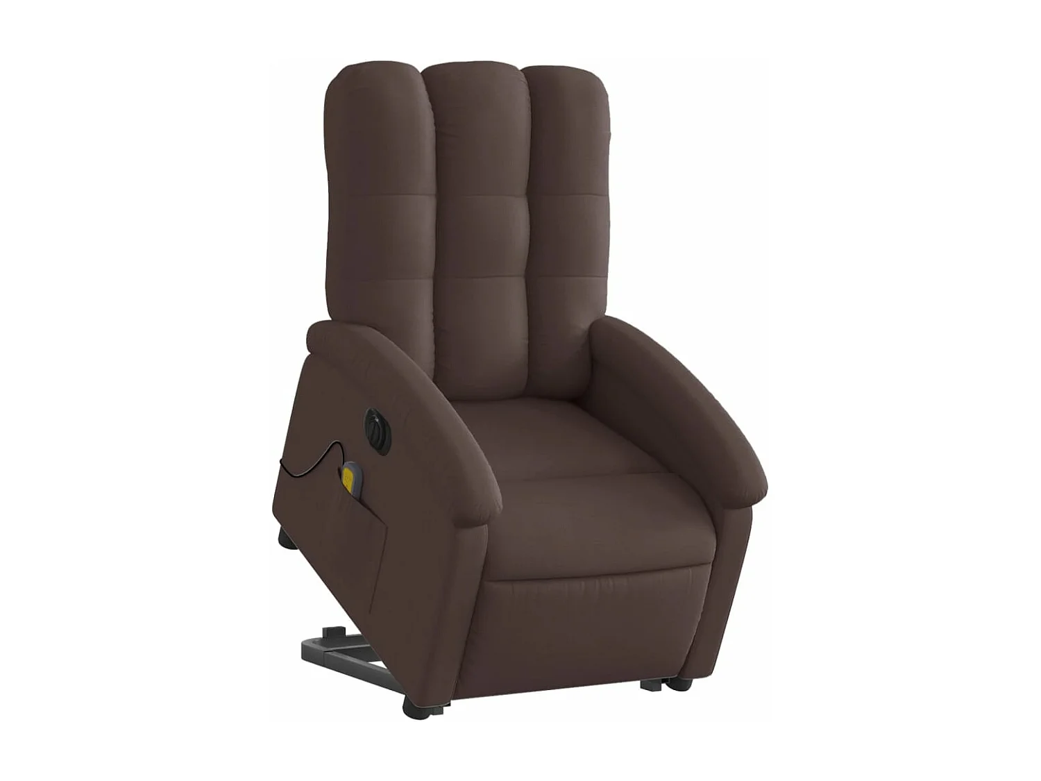 Sillón masaje eléctrico reclinable elevable tela marrón oscuro