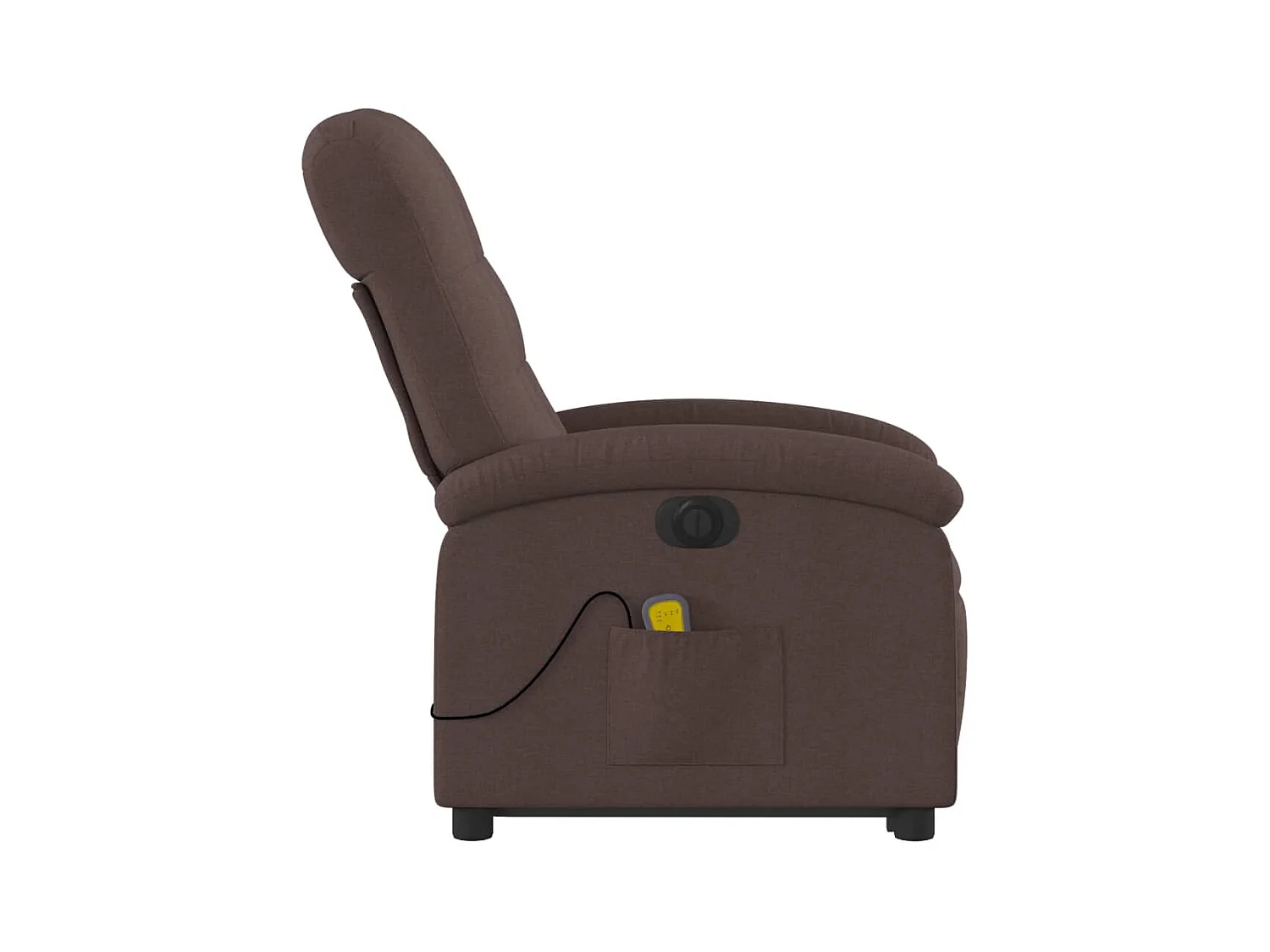 Fauteuil inclinable massant électrique Marron foncé Tissu