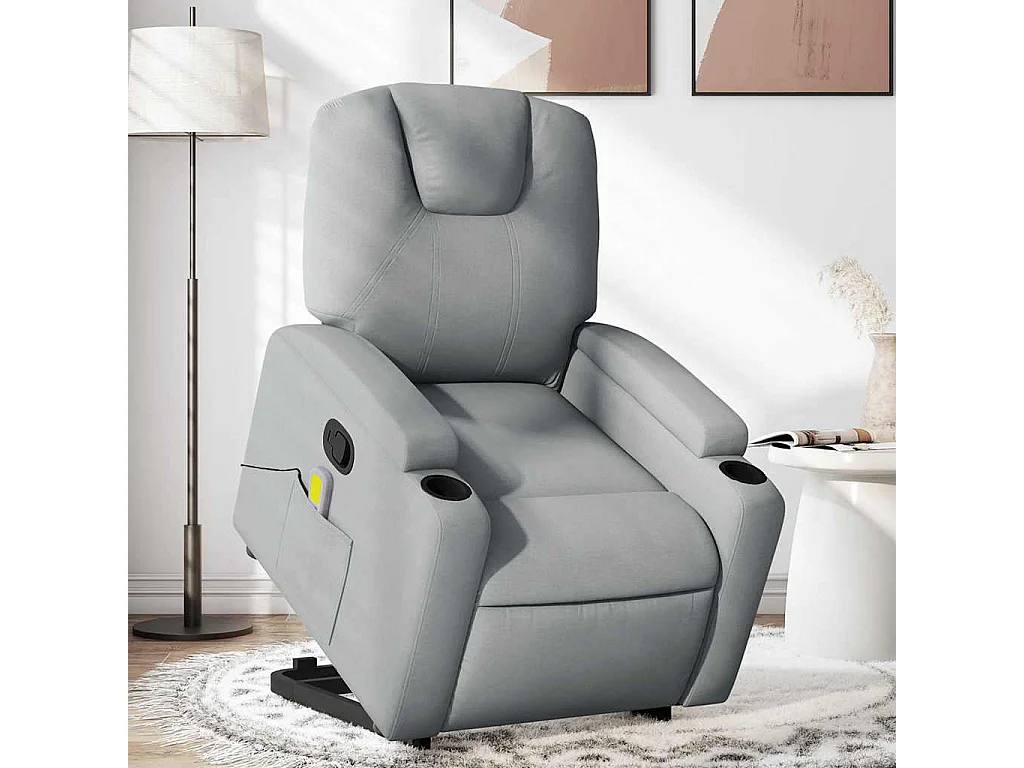 Fauteuil massant inclinable Gris clair Tissu
