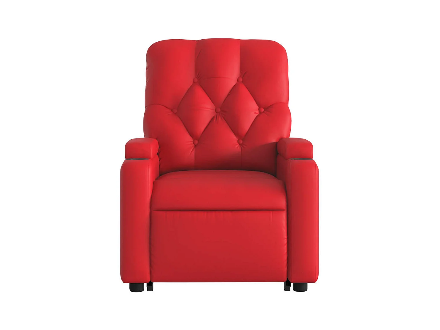 Sillón de majaje elevable eléctrico cuero artificial rojo