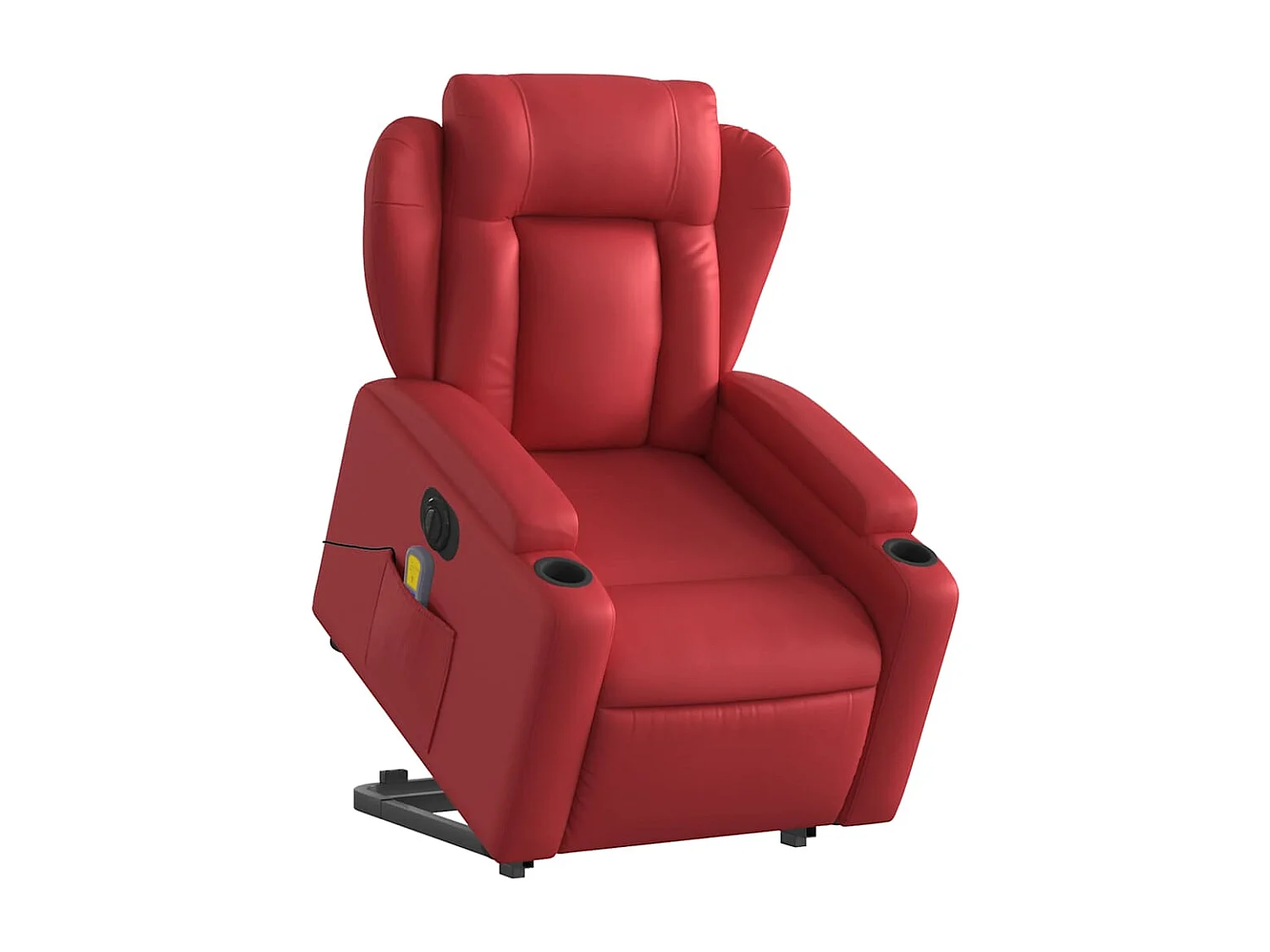 Sillón de majaje elevable eléctrico cuero artificial rojo