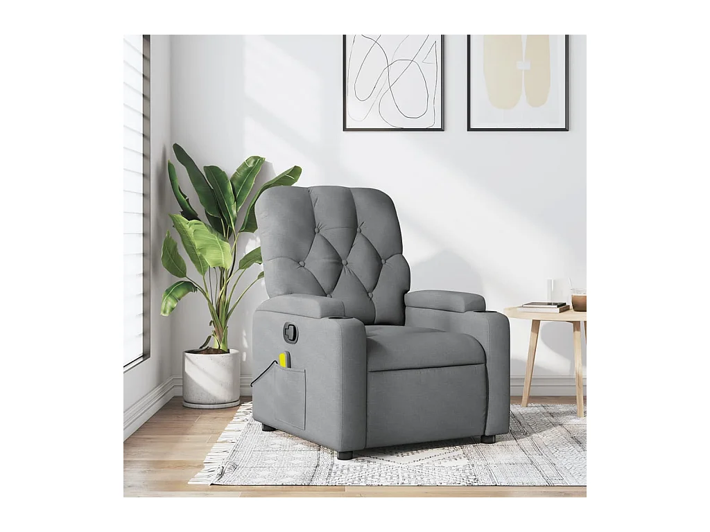 Fauteuil massant inclinable Gris clair Tissu