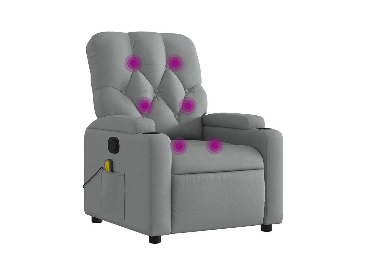Fauteuil massant inclinable Gris clair Tissu