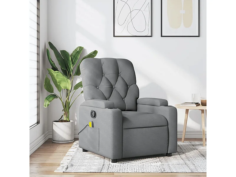 Fauteuil massant inclinable Gris clair Tissu