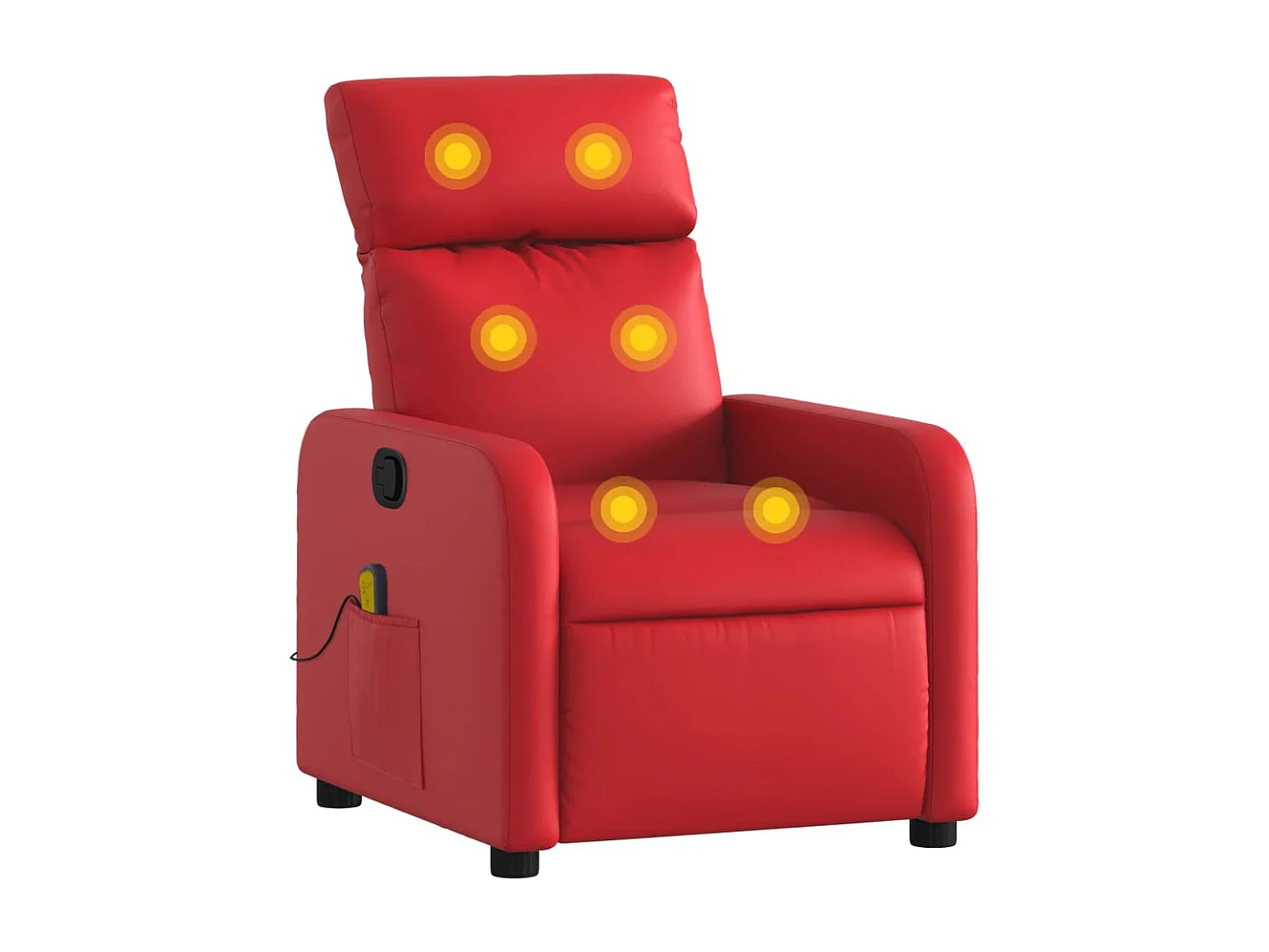 Sillón de masaje reclinable cuero sintético rojo