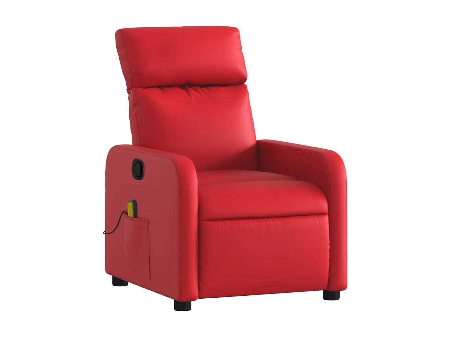 Sillón de masaje reclinable cuero sintético rojo