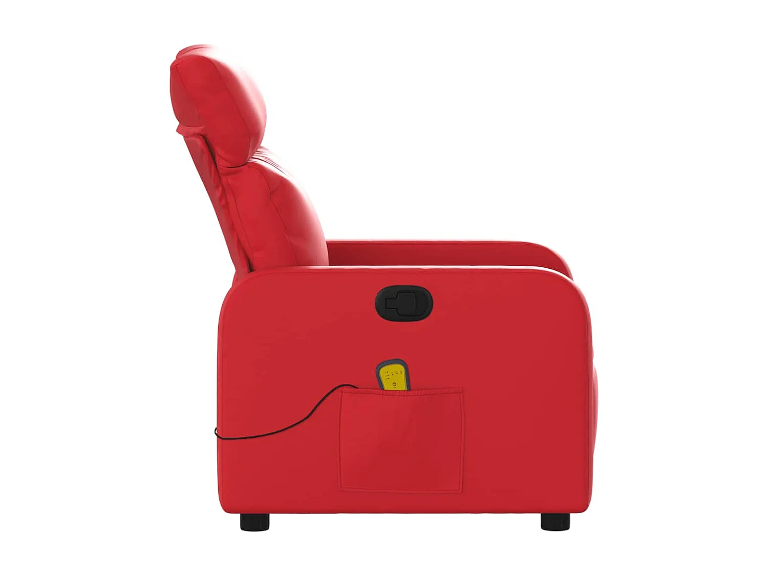 Sillón de masaje reclinable cuero sintético rojo