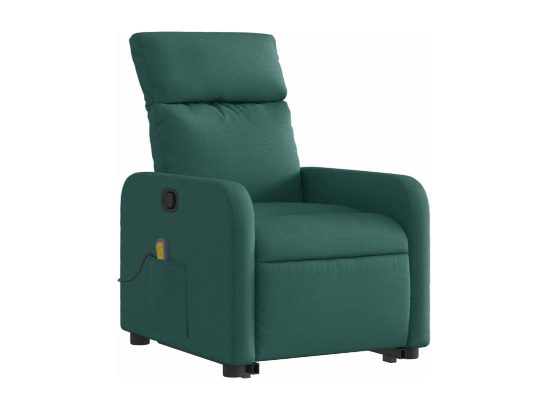 vente unique Fauteuil inclinable massant Vert foncé Tissu