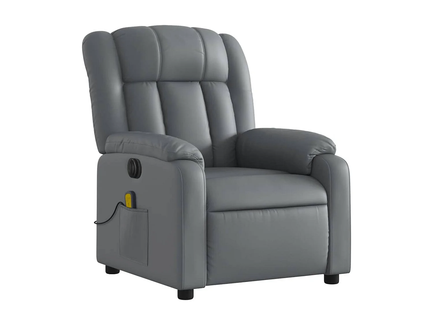 Fauteuil massant inclinable électrique gris similicuir