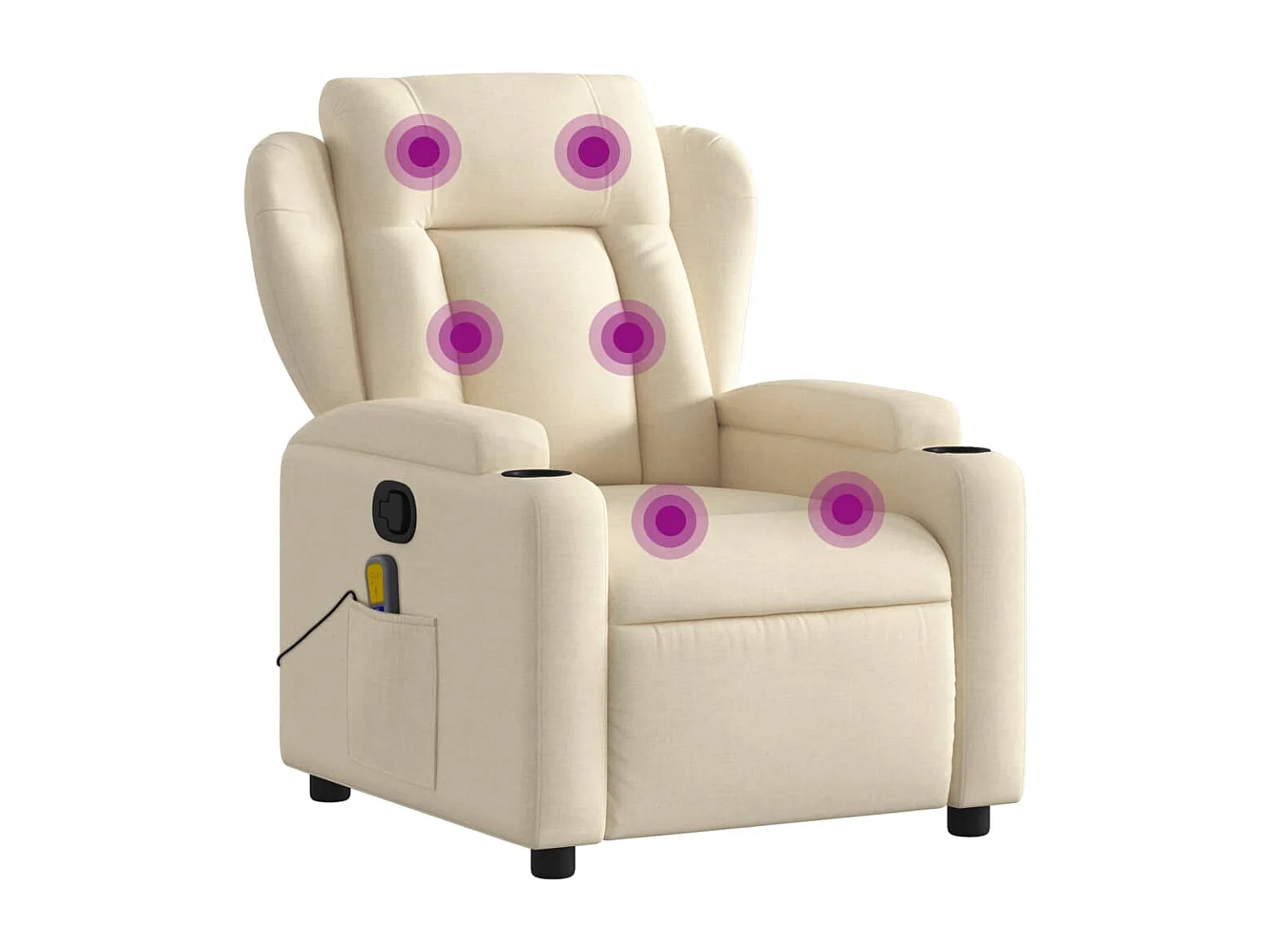 Fauteuil massant inclinable Crème Tissu