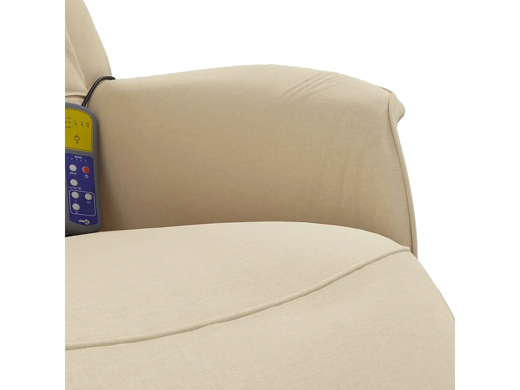 Fauteuil inclinable massant avec repose-pieds crème tissu