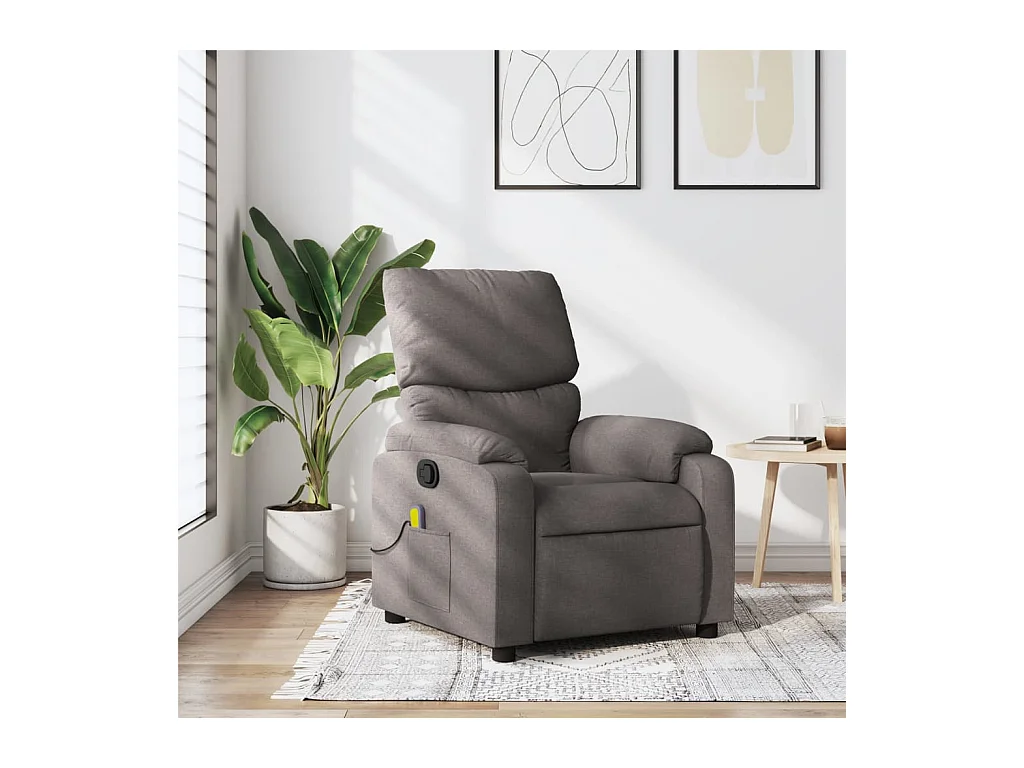 Fauteuil massant inclinable Taupe Tissu