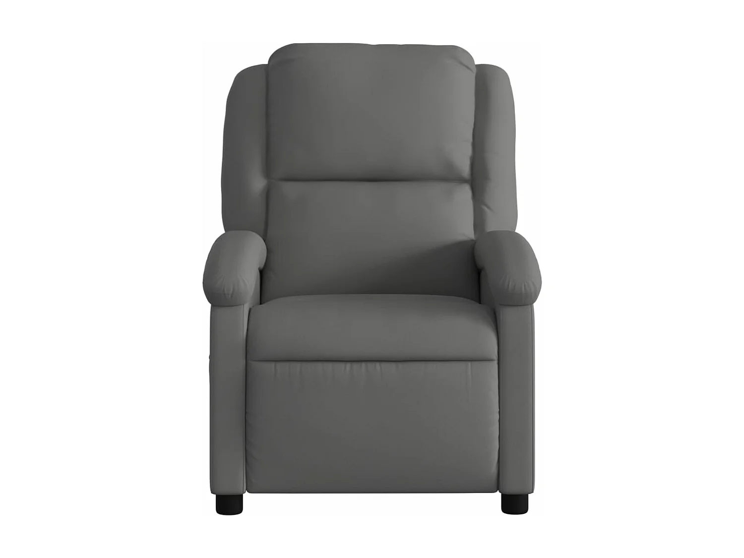 Fauteuil massant inclinable électrique gris cuir véritable