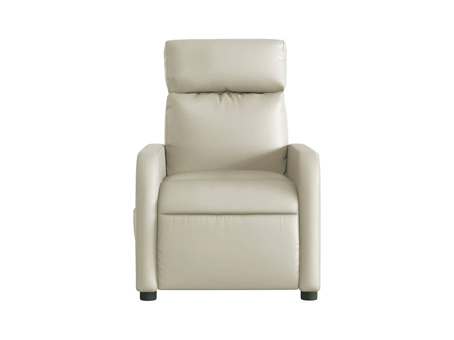 Fauteuil massant inclinable électrique crème similicuir