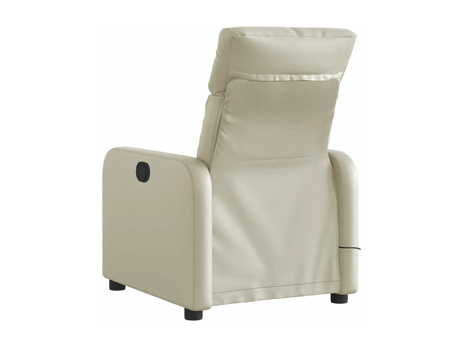Fauteuil massant inclinable électrique crème similicuir