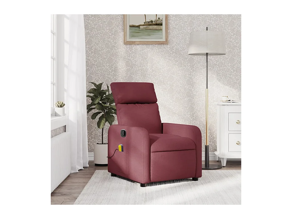 Fauteuil massant inclinable Rouge bordeaux Tissu