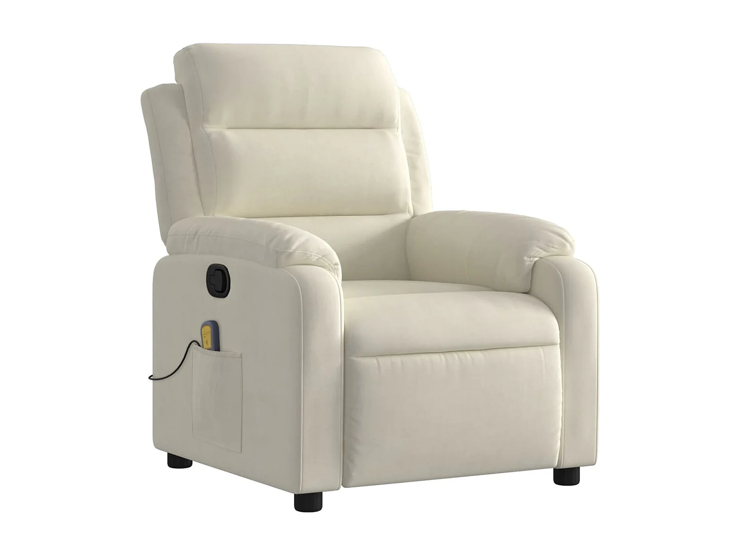 Fauteuil massant inclinable crème velours