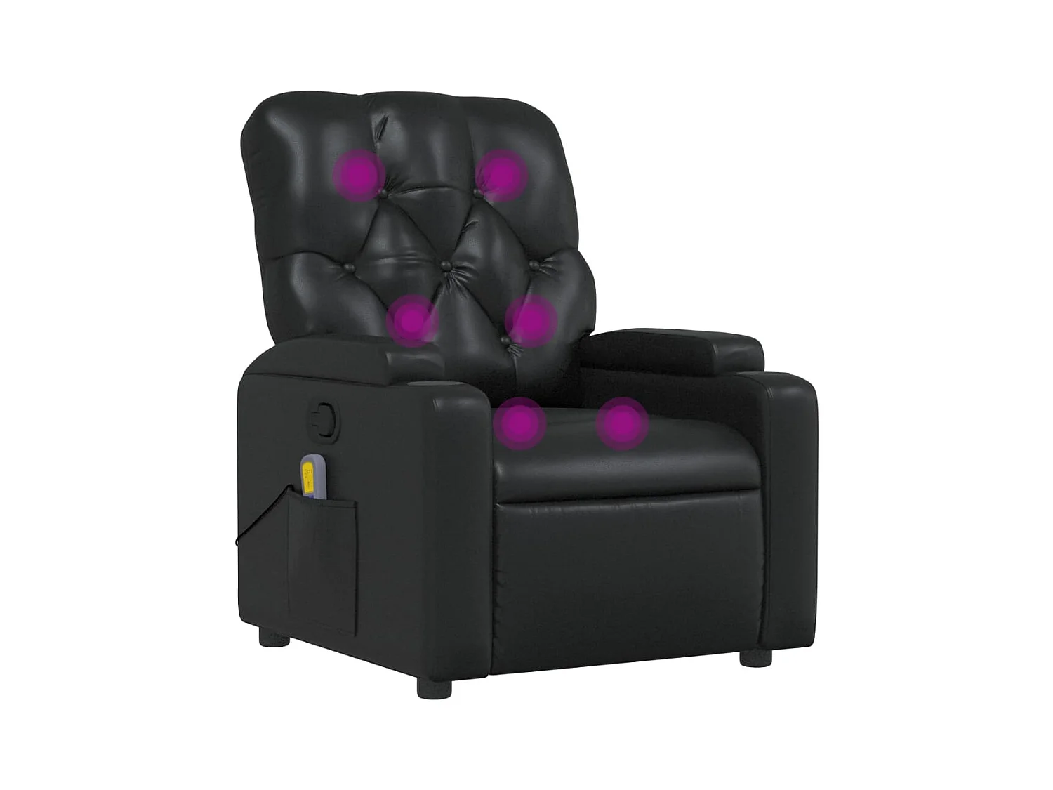 Fauteuil massant inclinable Noir Similicuir