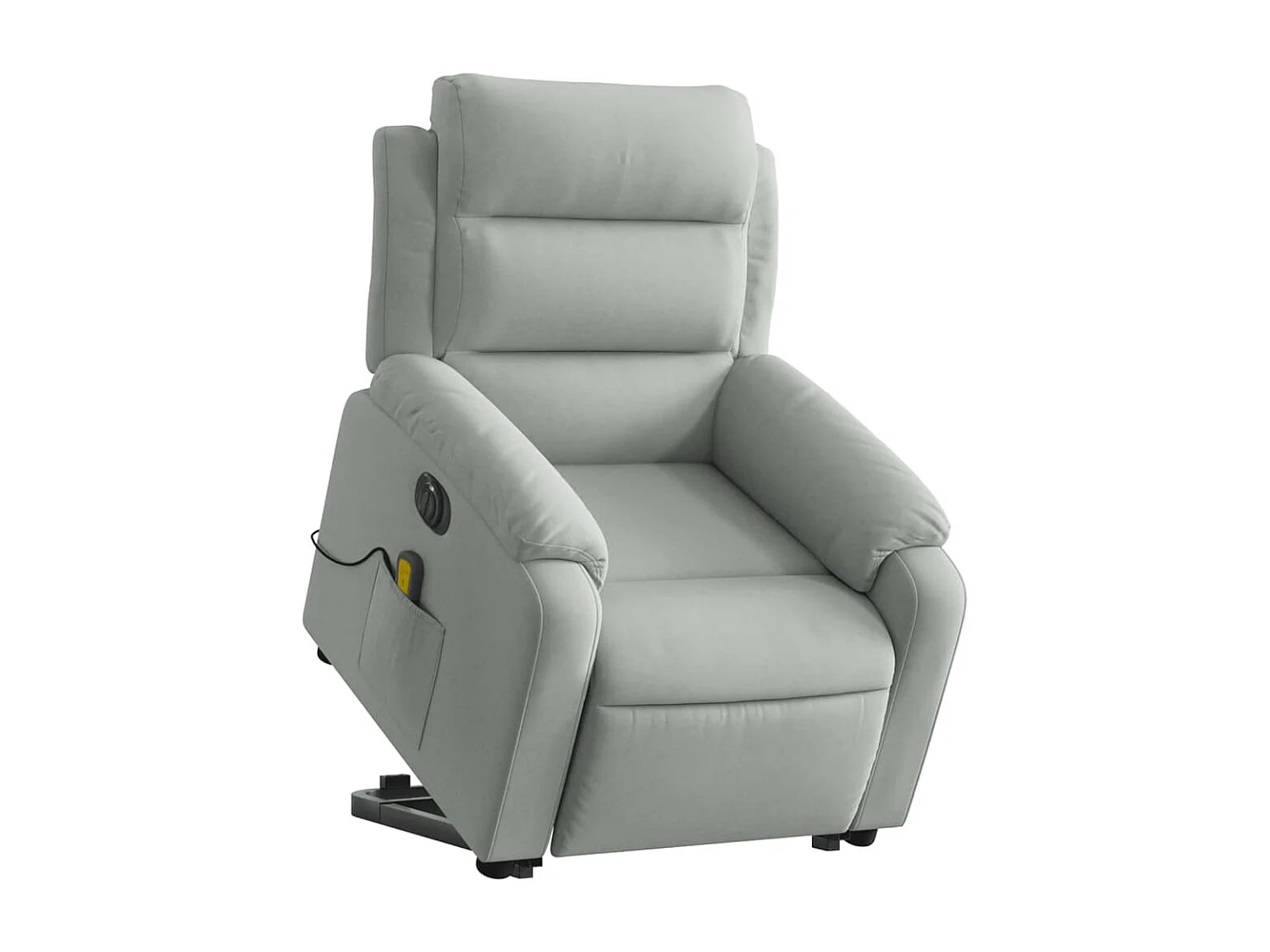 Fauteuil inclinable massant électrique gris clair velours