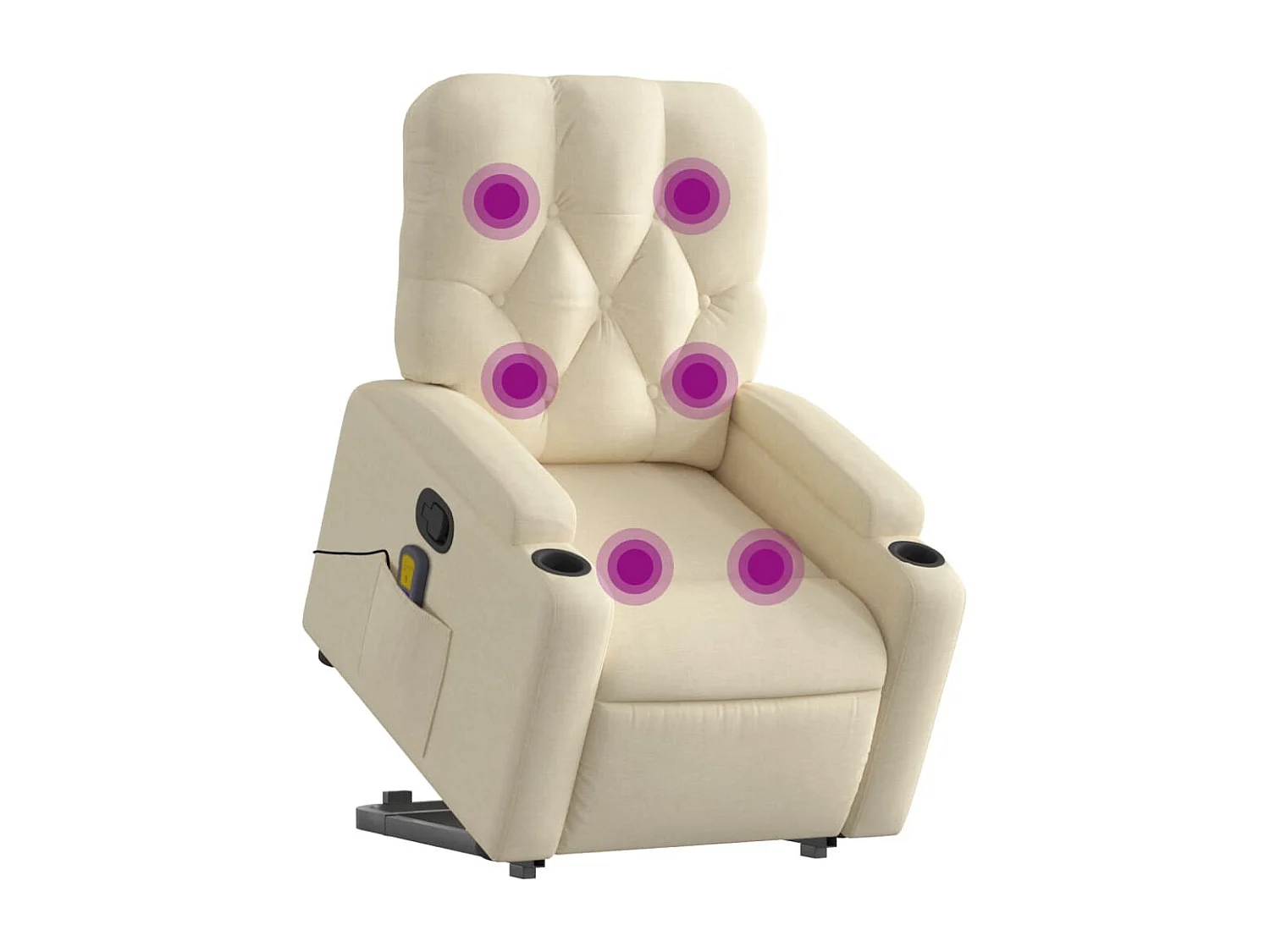 Fauteuil inclinable massant Crème Tissu