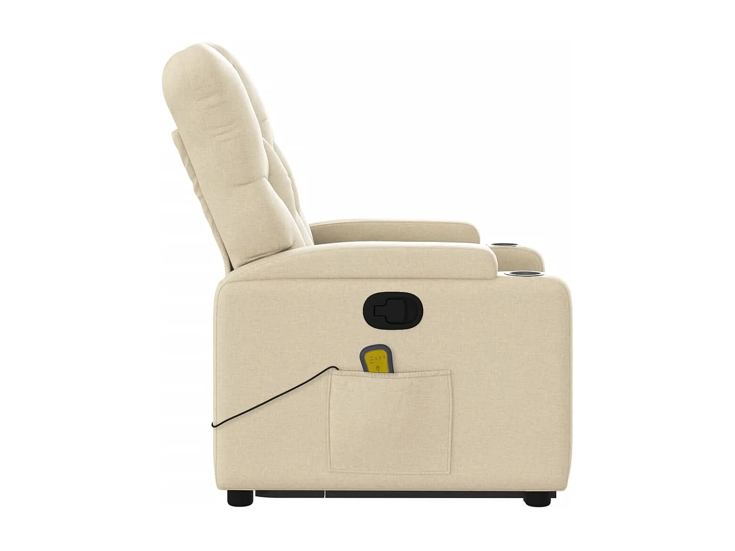 Poltrona elevatória de massagens tecido cor creme