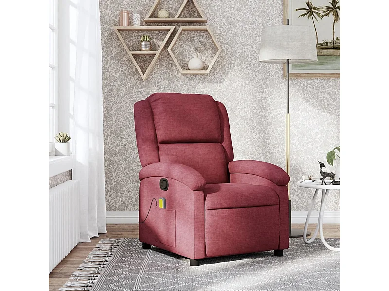 Fauteuil massant inclinable Rouge bordeaux Tissu