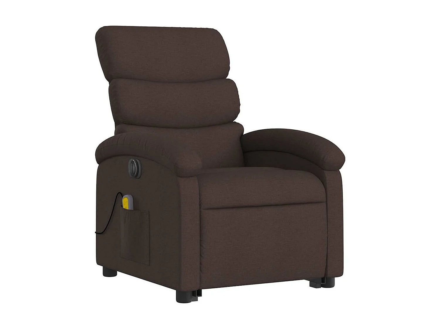 Fauteuil inclinable massant électrique Marron foncé Tissu